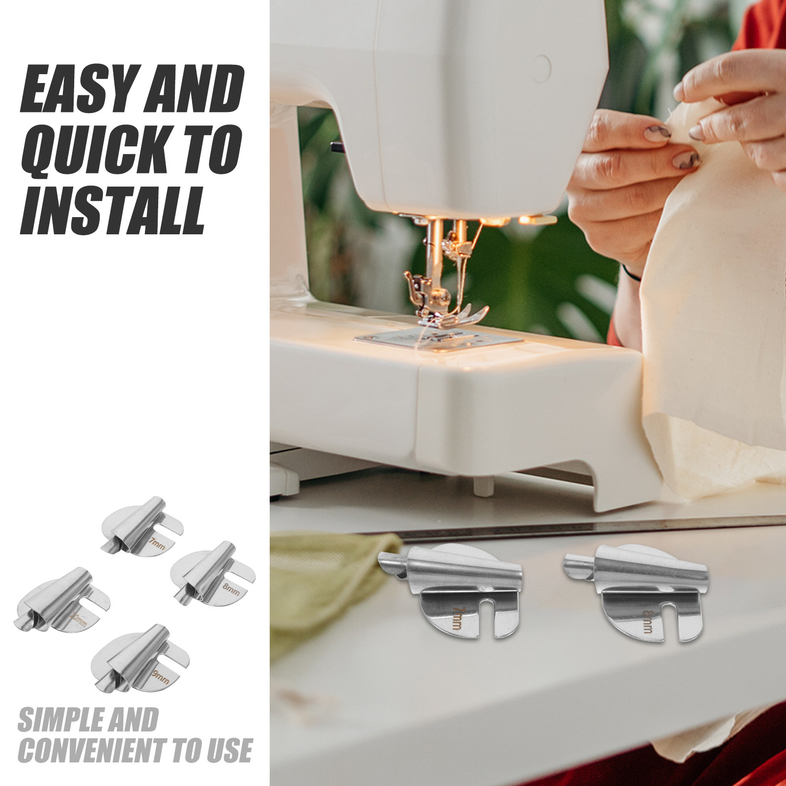 4Pcs Stainless Steel Sewing Ma - огляд і ціна Rolled Hem Foot