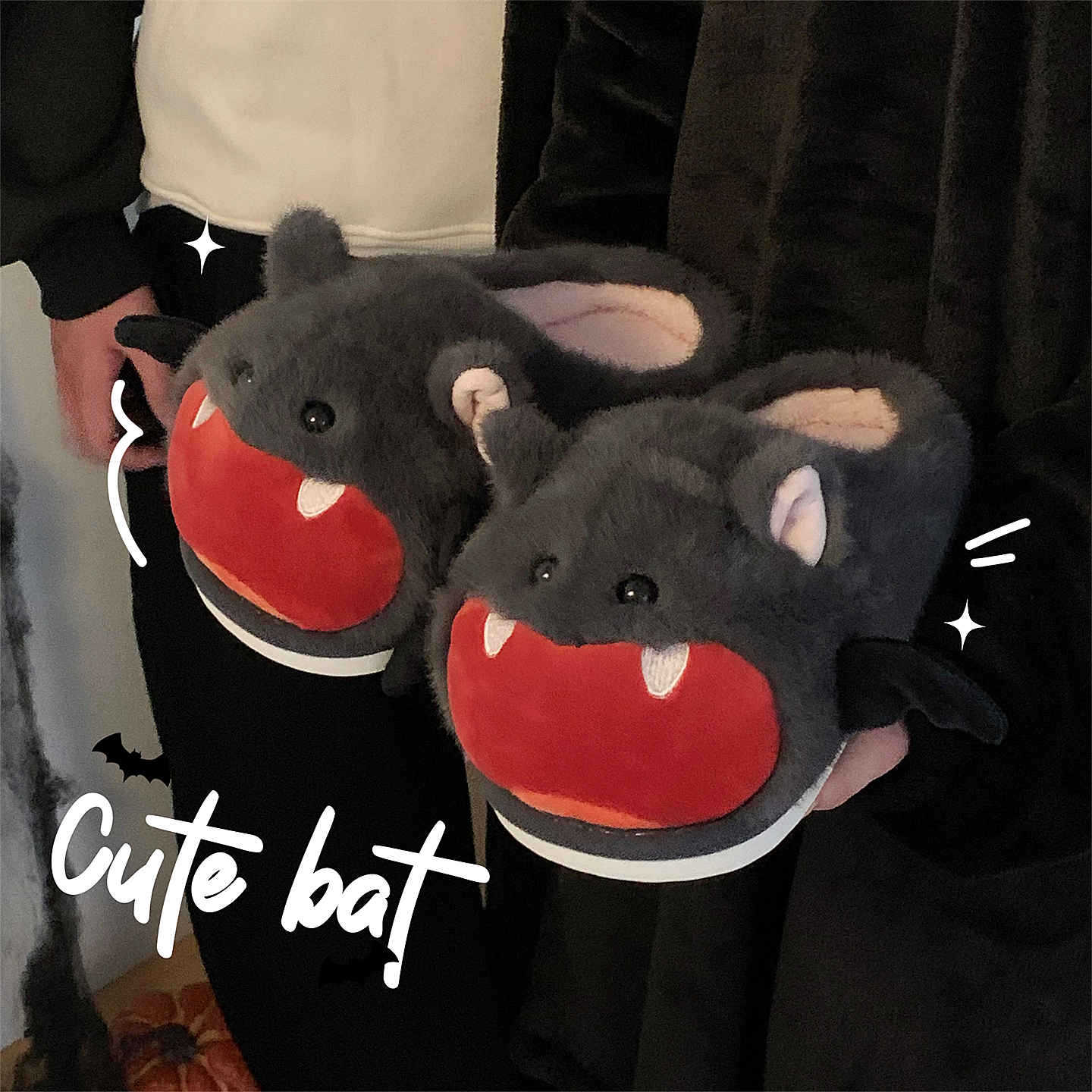 Halloween Bat Plush Slippers W - огляд і ціна Sewing Fleece