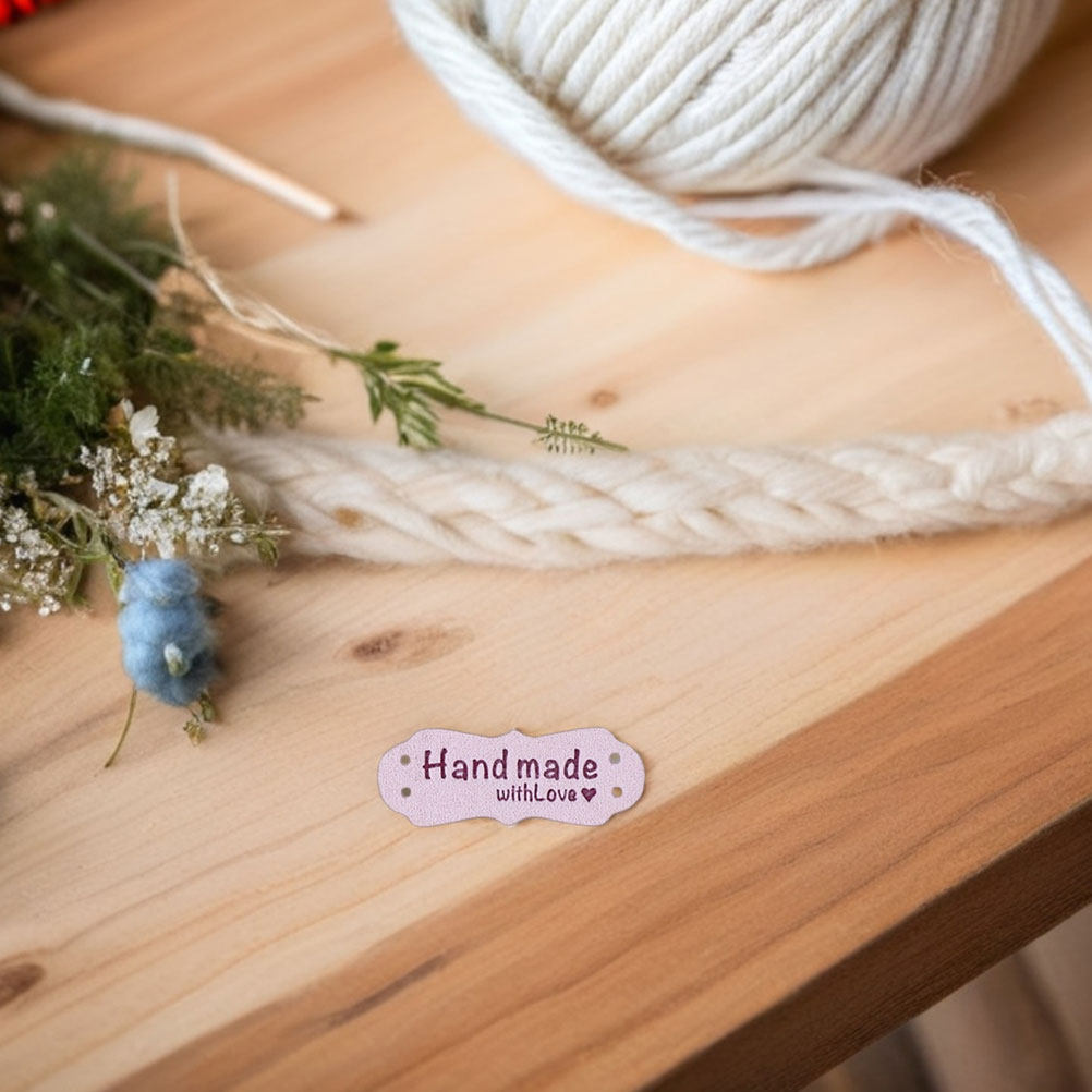 100Pcs Handmade Embossed Suede - огляд і ціна Sewing Labels