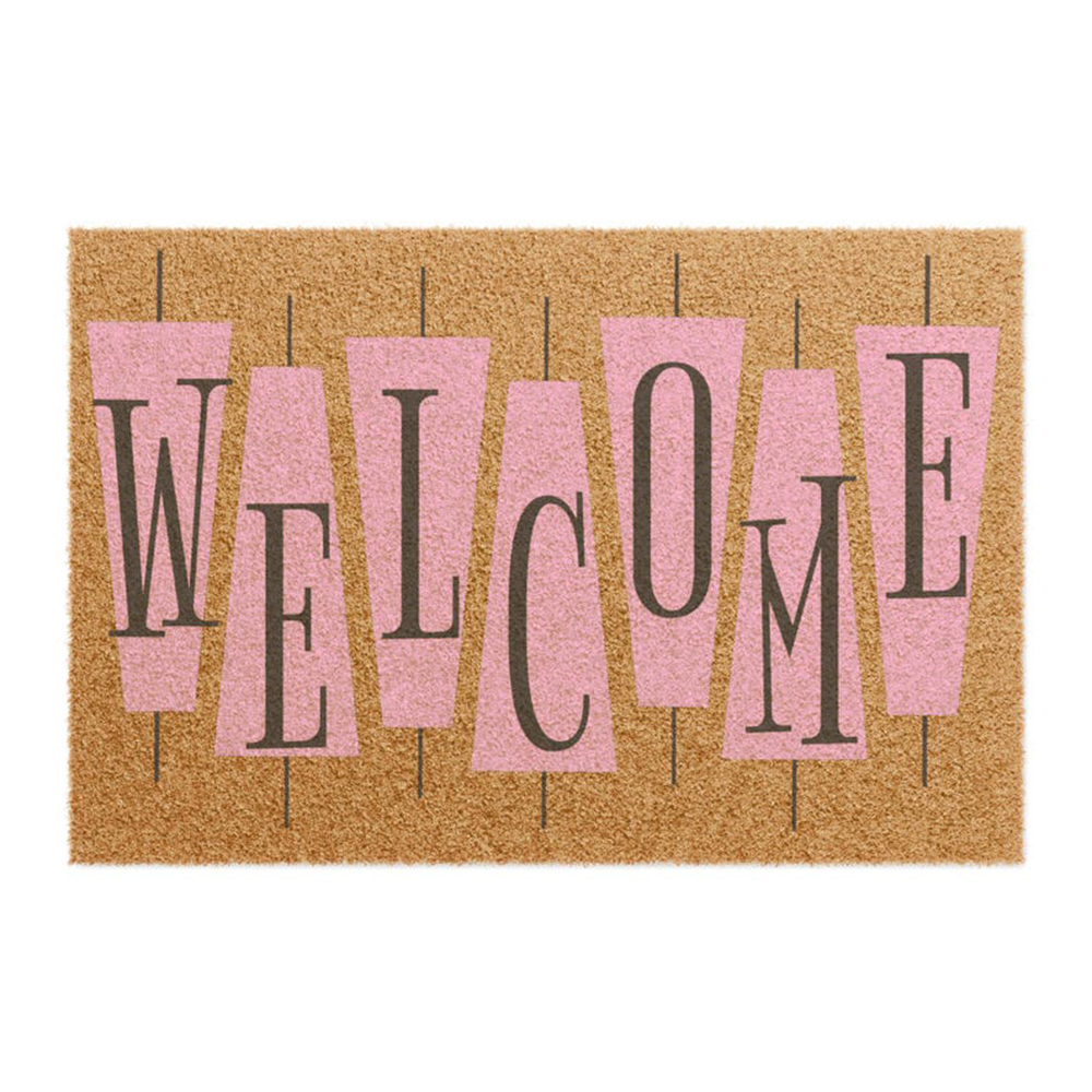 Retro Pink Cute Doormat Welcom - огляд і ціна Century Textile & Sewing Supply Photos