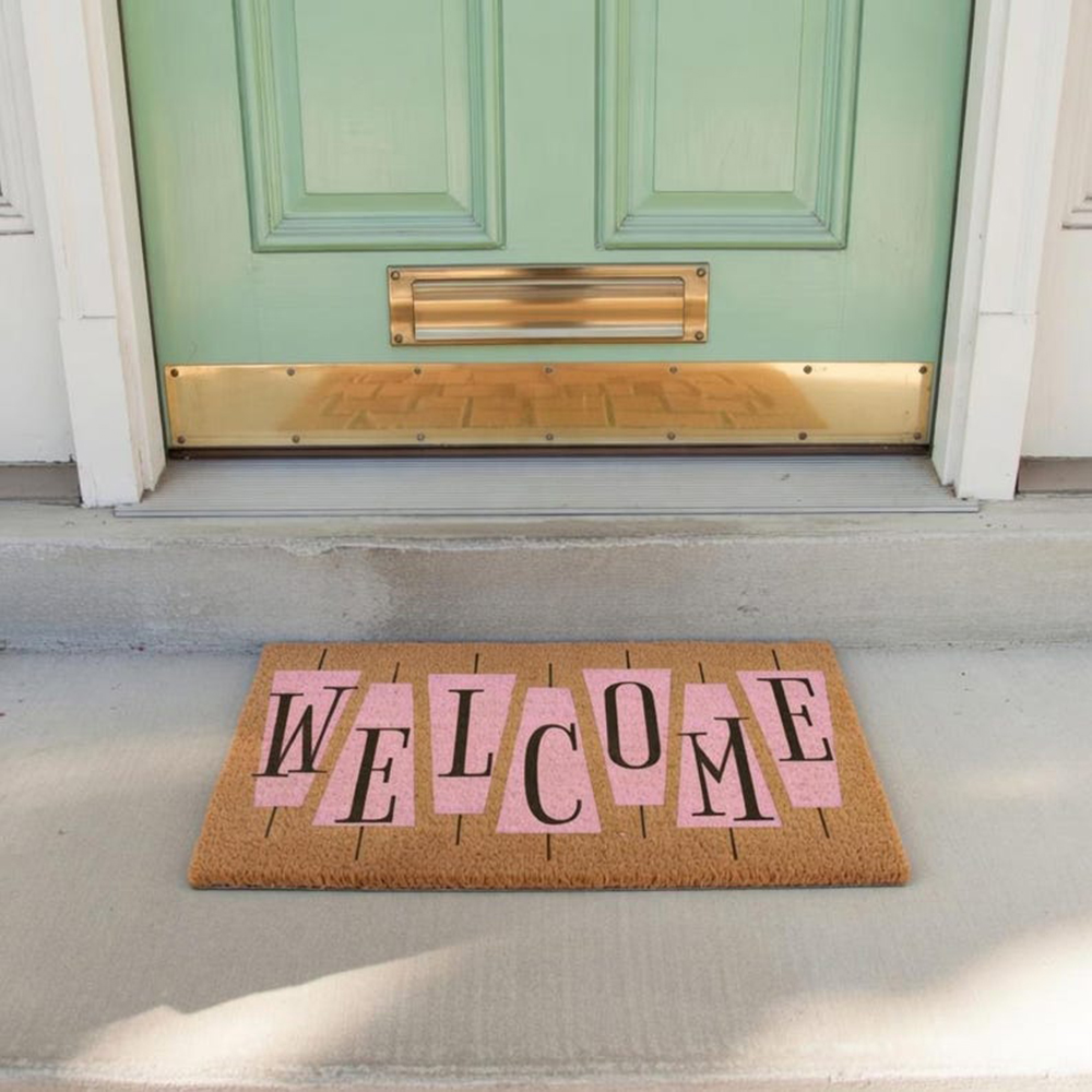 Retro Pink Cute Doormat Welcom - огляд і ціна Century Textile & Sewing Supply Photos